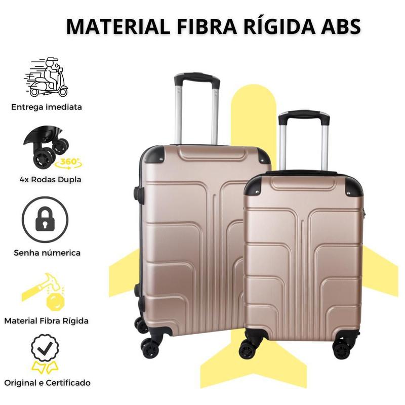 Conjunto de malas de viagem pequena e média 10kg e 23kg - Fibra